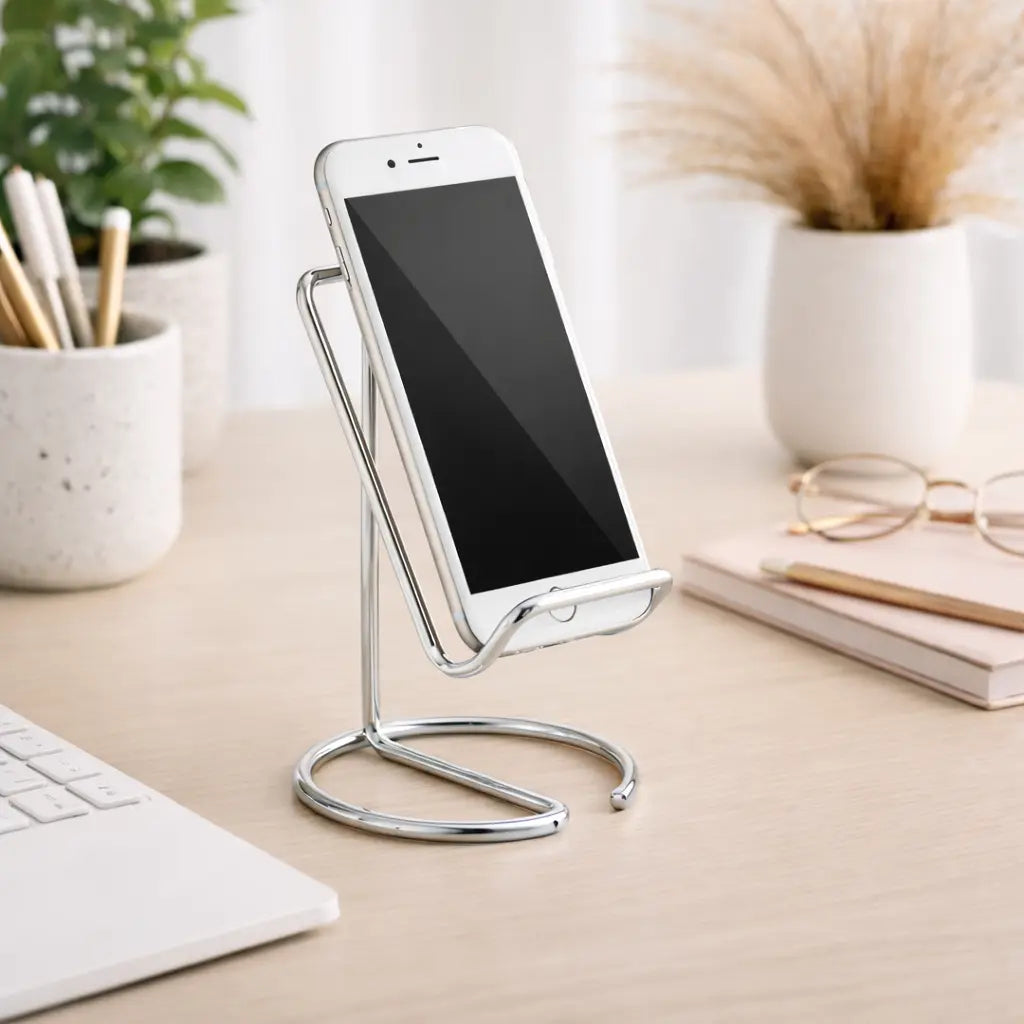 Support Téléphone Bureau Argent