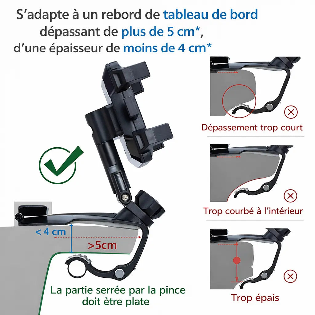 Support téléphone voiture universel – Stable & Compatible iPhone / Android