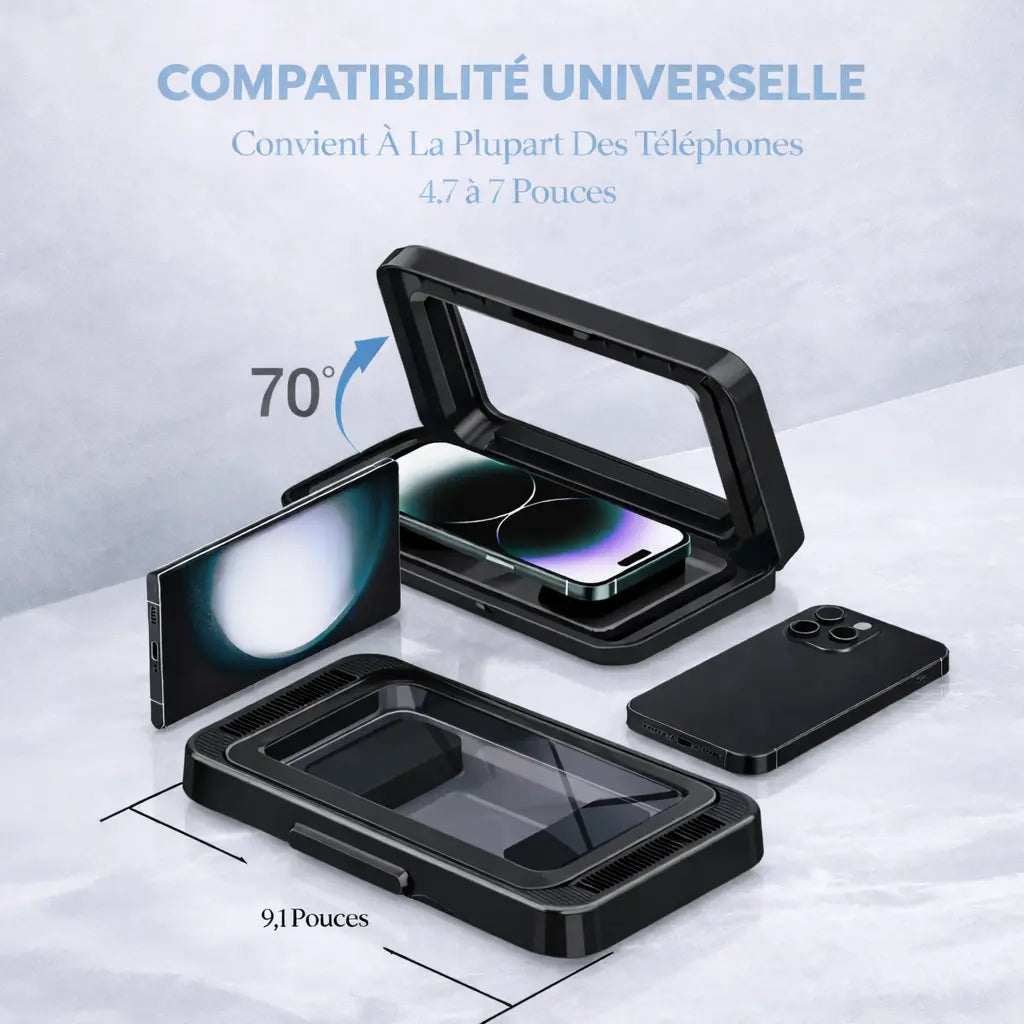 Support Téléphone Douche Noir