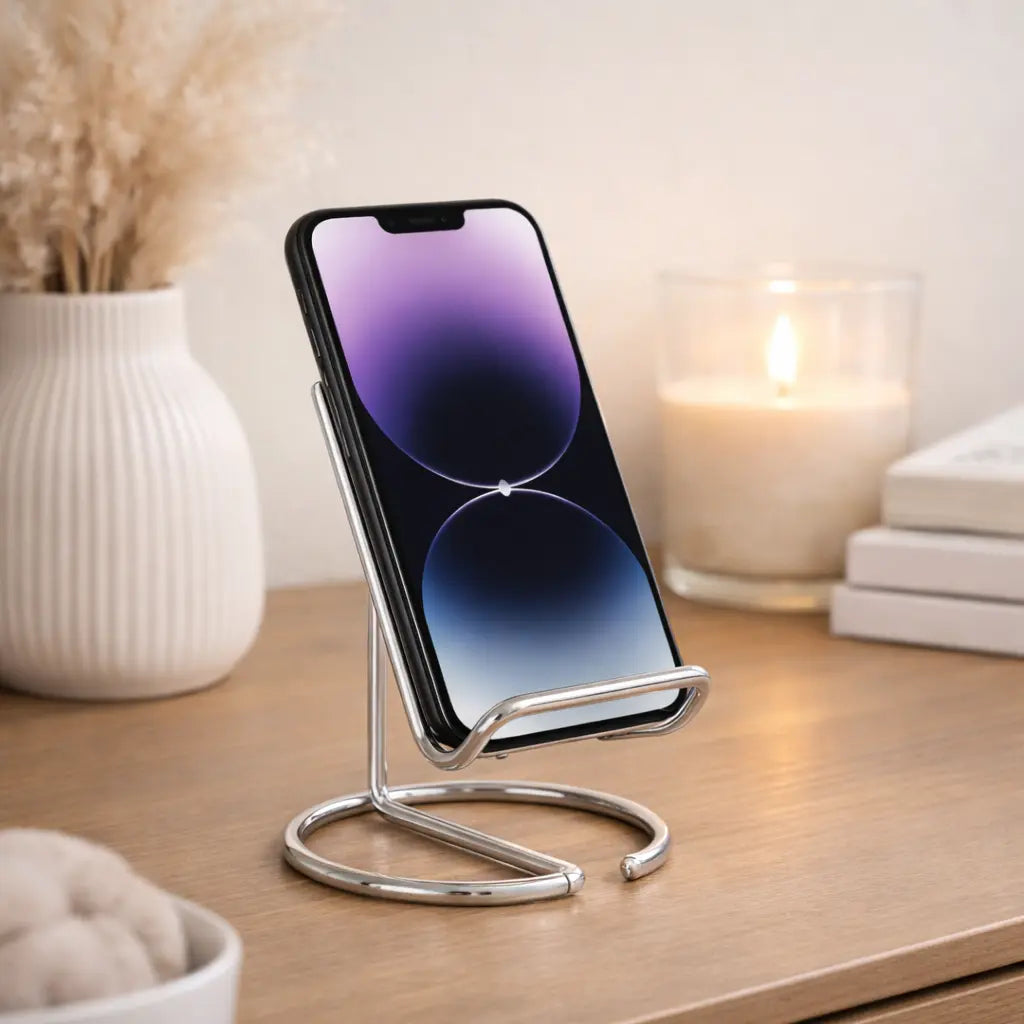 Support Téléphone Bureau Argent