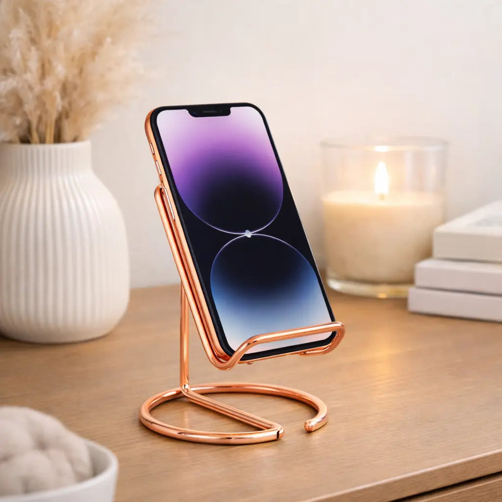 Support Téléphone Bureau Rose