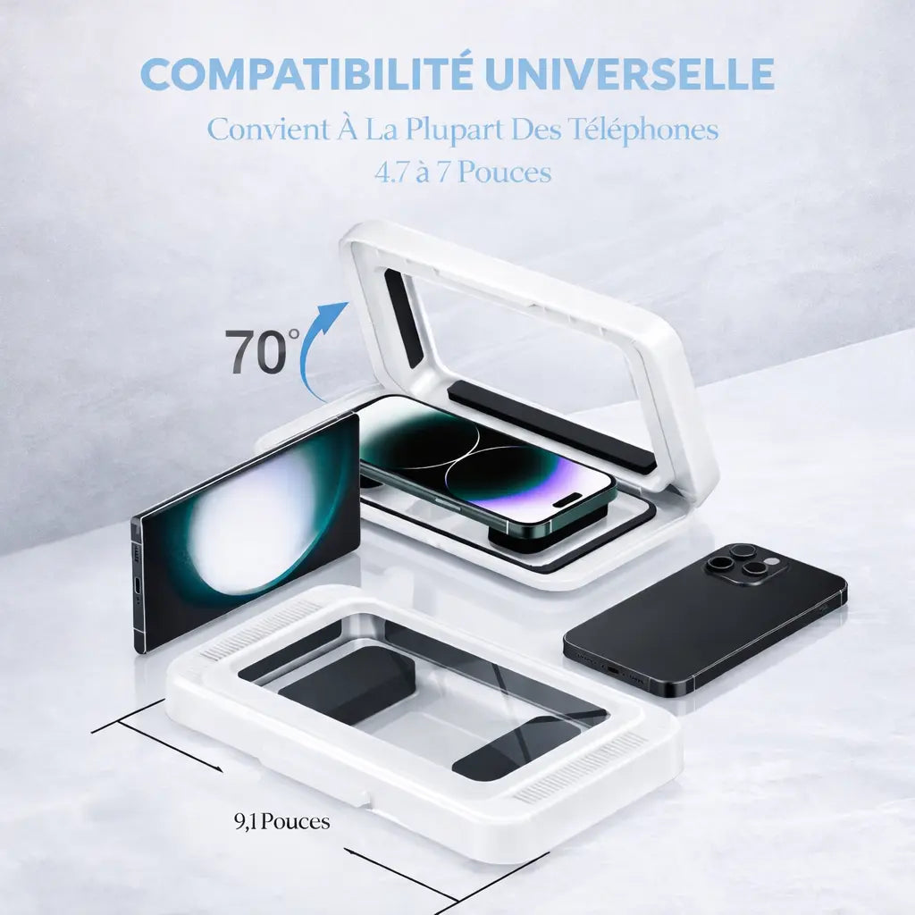 Support Téléphone Douche Blanc