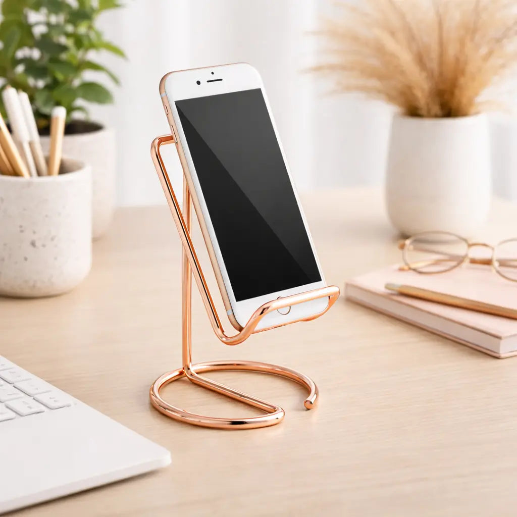 Support Téléphone Bureau Rose