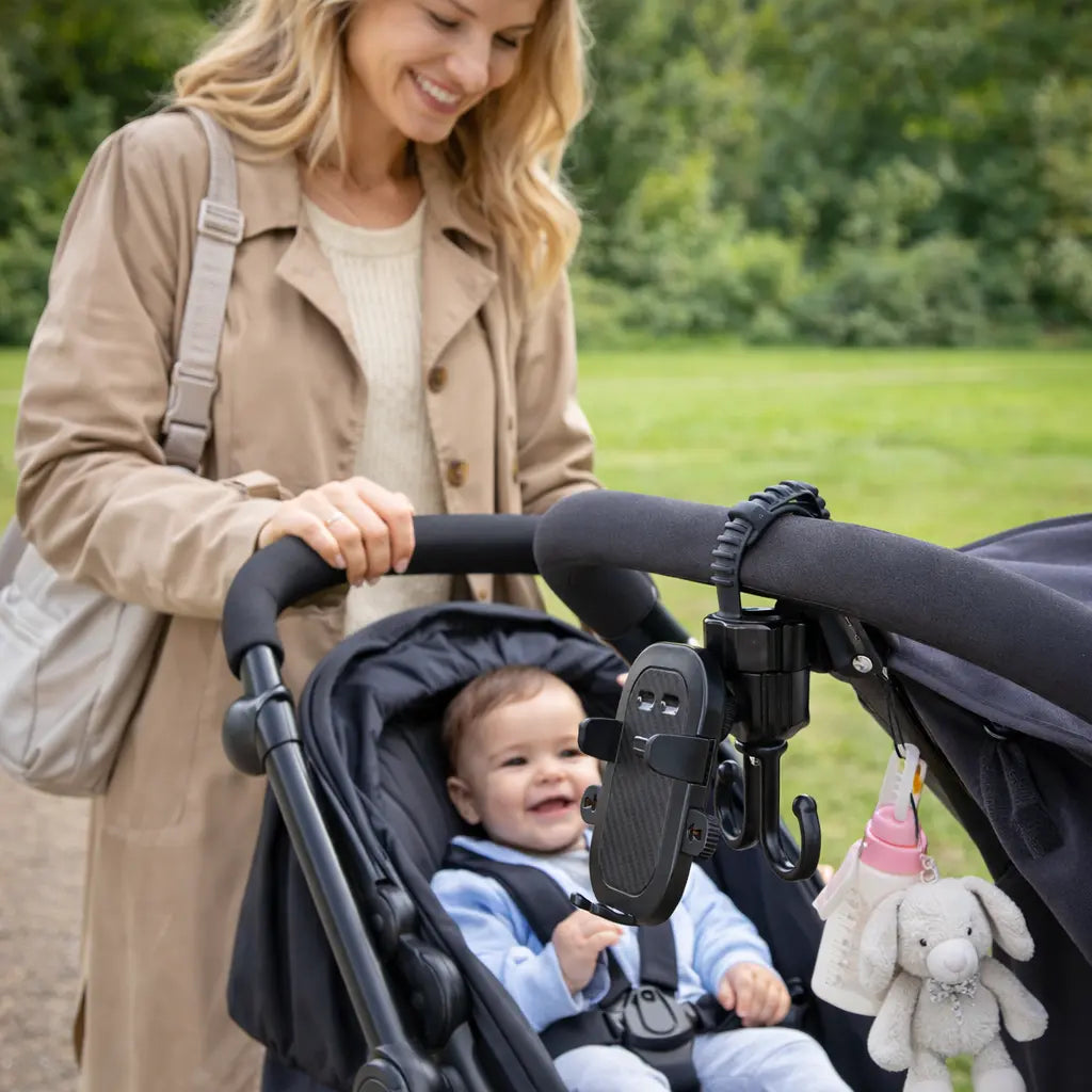 Support Téléphone Poussette guidon bébé promenade compatible iPhone Android – Sup-Tel-Portable